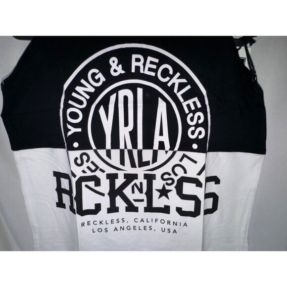 Young & Reckless Men's Logo Tank Top, Black and White, Size S, NWT - Picture 2 of 5